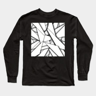 Paper Airplane Scraps, Black and White Digital Illustration Long Sleeve T-Shirt